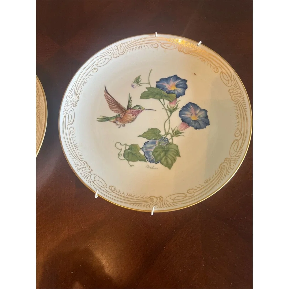 vintage Edward Marshall Boehm Hummingbird Plate Collection Calliope & polytmus
